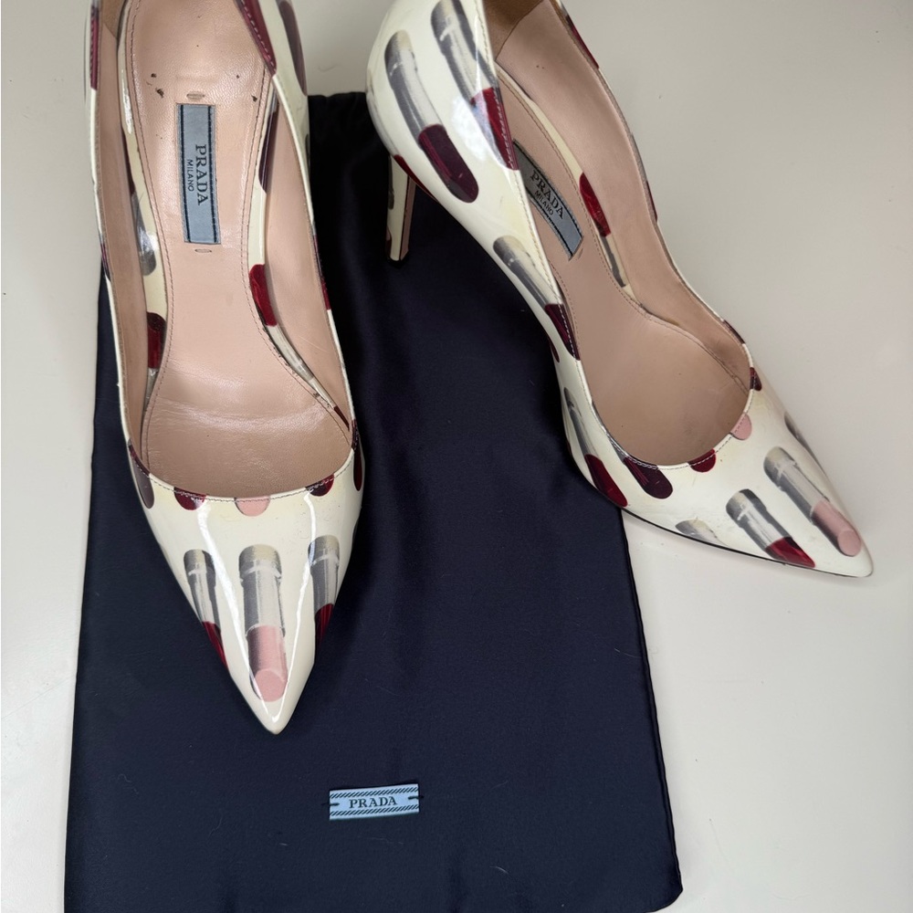 Prada Lipstick Point-Toe Pumps